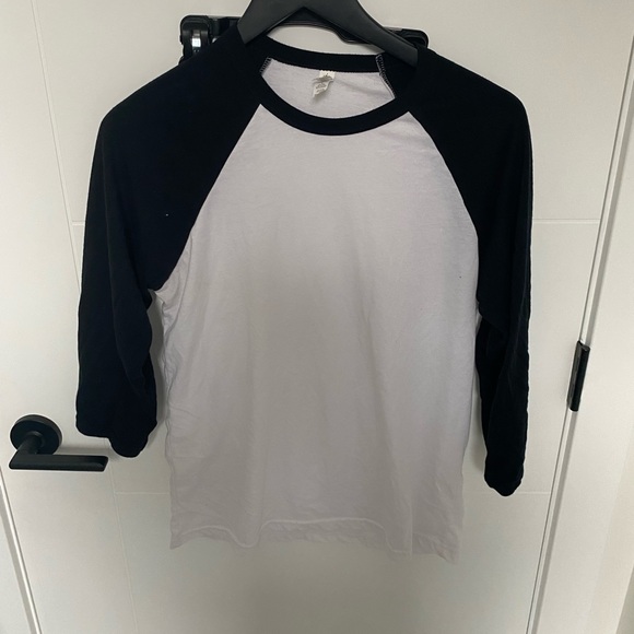 Canvas Mens 3/4 Sleeve Baseball T-Shirt (M) (Black/White) - Picture 1 of 5